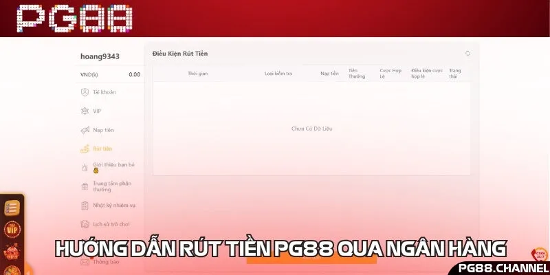 Rút tiền thưởng qua kênh giao dịch chính là ngân hàng